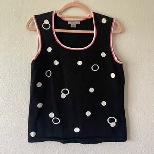 Adorable Y2K Twee Polka Dot Knit Tank Top